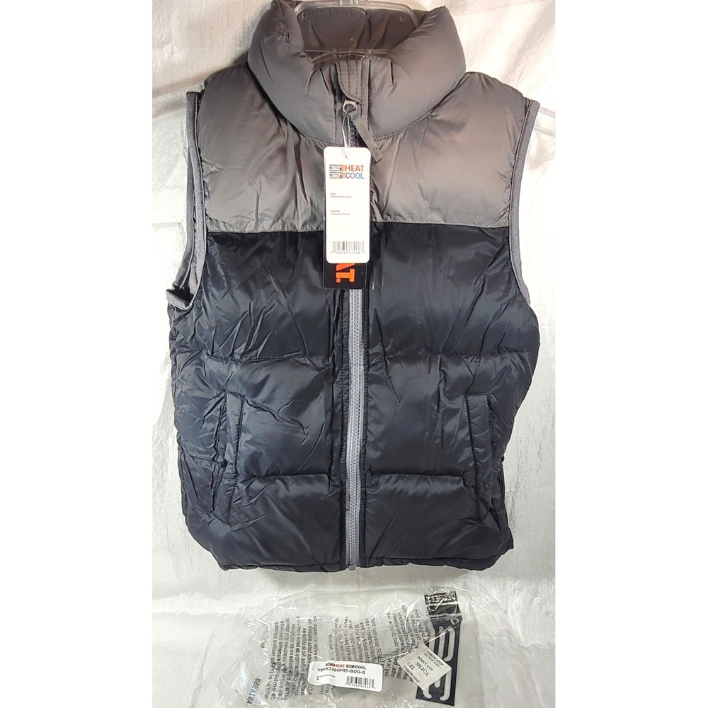 32° Degrees Boy's Lightweight Puffer Vest - Gunsmoke/Black - Medium - #K3304